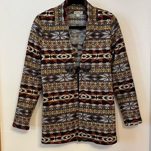 One World Women's Sweater Jacket Long Sleeve Multi Color Size M